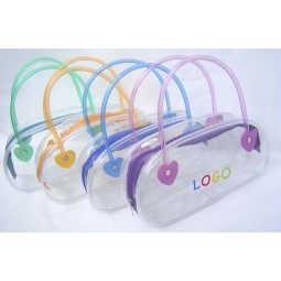 도매 사용자 정의 고품질 oem 높은 품질 투명 한 Pvc 지퍼 가방 핸들