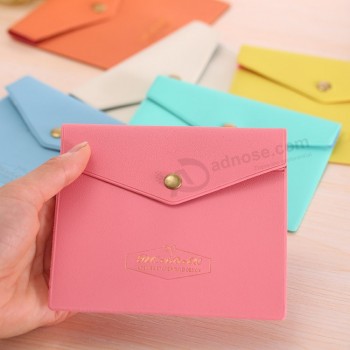 оптовое подгонянное высокое качество makalong цвета пвх конверт сумки кнопки мешки тампоны сумки
