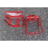 2017 En gros personnalisé de haute qualité couleur rouge durable grand sac de fermeture à glissière en Pvc transparent