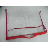 Großhandels kundengebundene Qualität oem dauerhafte große transparente PVC-Grifftasche für verpackEndees Kleid u. Steppdeckenverpackung