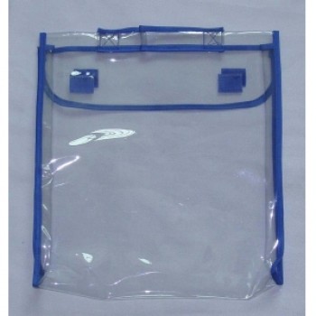 Atacado personalizado de alta qualidade dongguan fabricação grande saco de embalagem PVC claro com gancho & loop