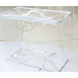 Wholesale Customized high quality Dongguan Manufacture Big Clear PVC Zipper Bag with Handle
