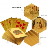 24K золотые фольги пластиковые игральные карты