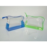 Wholesale Customized high quality Top Zipper Transparent PVC Stand up Pouch for Cosmetics
