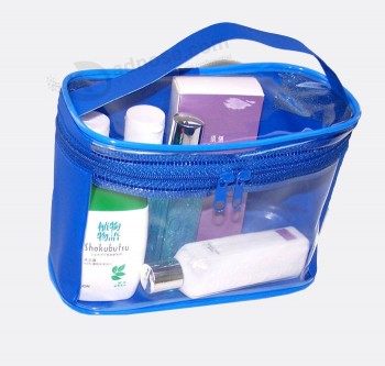 Wholesale Customized high quality Recyclable Transparent PVC Handle Travel Cosmetic Case