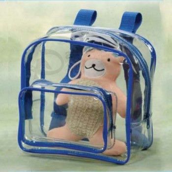 Wholesale Customized high quality OEM Clear PVC Backpack Schoolbag for Student