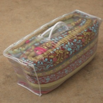 Customized high quality Print Clear Rectangle Shaped PVC Zipper Bag with Handle