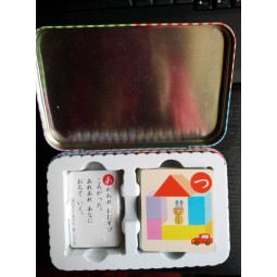 Japón niños juego de cartas de educación con caja de lata
