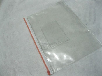 Personalizado de alta qualidade oem preço barato claro PVC ziplock saco com bolso