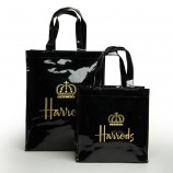 Maßgeschneiderte hochwertige langlebige schwarze tasche PVC einkaufstasche hangbags