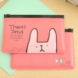 주문을 받아서 만들어진 고품질 귀여운 만화 연필 상자 Pvc 문구 용품 지퍼 Pvc 연필 상자