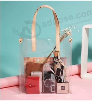 Bolsa de honda de alta calidad personalizada Cloruro de polivinilo paquete promocional cosmético bolsas de regalo bolsas de plástico transparentes