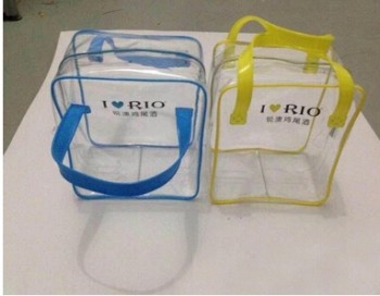 оптовые подгонянные высокие-конец большая емкость прозрачная прозрачная ручная сумка из ПВХ