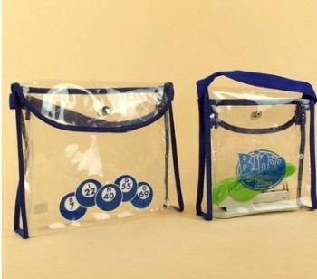 оптовые подгонянные высокие-конец прозрачные ручные сумки пвх с пряжкой