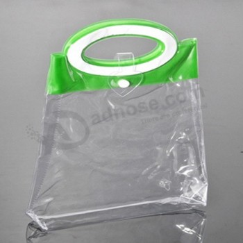 Al por mayor personalizado alto-Final oval ring transparente transparente bolso de Cloruro de polivinilo