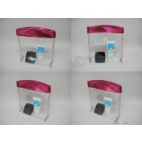 Wholesale customized high-end Transparent Green Plastic Bags Food Packaging Bags PVC Cosmetics Bags