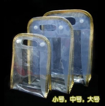 卸売カスタマイズ高-端の防水透明なおもちゃの貯蔵袋の洗濯袋のPvcボタンの袋