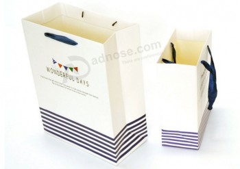 Gerecyclede custom Winkelen papieren tas met Logobedrukking