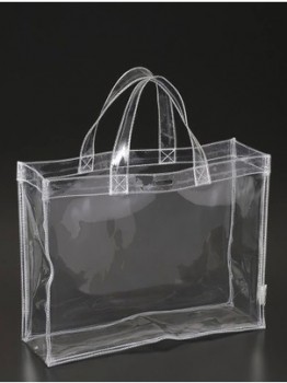 Al por mayor personalizado alto-Final de bolsos de bolsa de Cloruro de polivinilo impermeable transparente