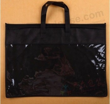 Großhandel angepasst hoch-Endee schwarz wasserdichte Reißverschlussablage Handtasche
