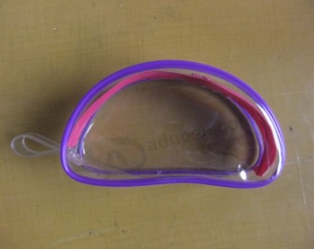 Al por mayor personalizado alto-Cierre de cremallera transparente de Cloruro de polivinilo bolsas semi - circulares de hueso blando
