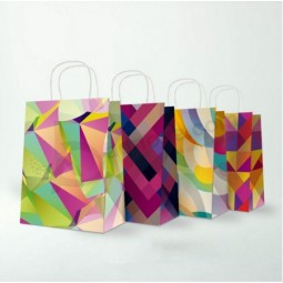 Shopping bags in carta kraft bianca con manico ritorto