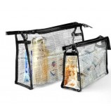 Wholesale customized high-end Fashion Text Waterproof PVC Wash Bag