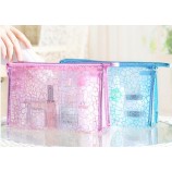Wholesale customized high-end Grid Printing Waterproof Zipper Toiletry Bag
