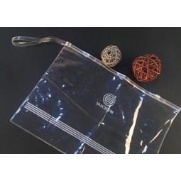 Wholesale customized high-end PVC Transparent Plastic Zipper Bag Office Paper Bag Flat Pocket