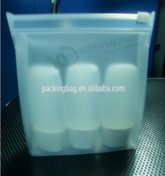 Wholesale customized high-end Blue Small Frosted PVC Skin Care Bag