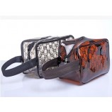 Wholesale customized high-end Grid Double Waterproof PVC Beauty Bag Pencil Case