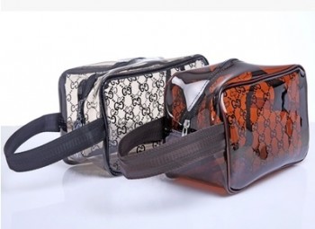 Wholesale customized high-end Grid Double Waterproof PVC Beauty Bag Pencil Case