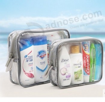 Al por mayor personalizado alto-Extremo bolsa de cremallera del kit de viaje transparente pequeña a prueba de agua