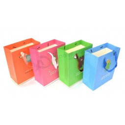 Custom Design Logo Printed Foldable Paper Gift Bag with Handle