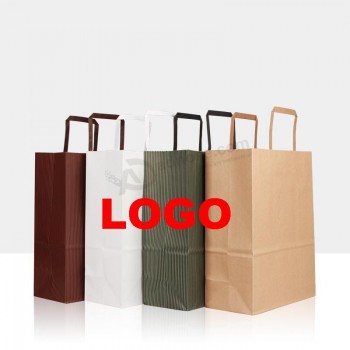 Custom Printed Kraft Paper Bag with Flat Handle for Germany with high quality
