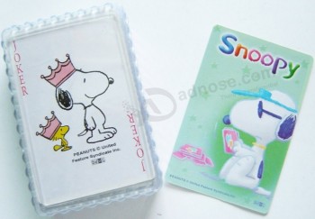 Snoopy Design billig maßgeschneiderte Papier Poker Spielkarten für die Förderung