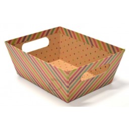 Stripes Kraft Paper Packaging Gift Box with Handle and high quality