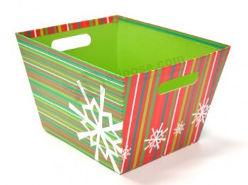 Рождественская тема бумажные ящики для хранения с ручкой