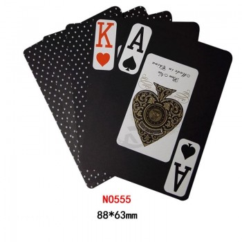 100% новые черные пластиковые карты/пвх игральные карты (пункт 555)