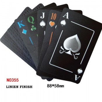 355 Zwarte Pvc-Speelkaarten/PlaStic poker. Speelkaarten