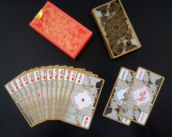 высококачественный прозрачный пластик/пвх игральные карты с золотым краем
