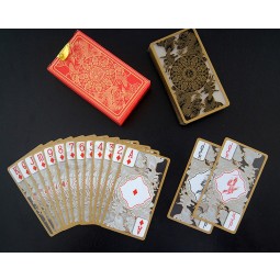 Top Quality Transparent Plastic/PVC Playing Cards with Gold Edge with cheap price