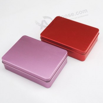 Rectangular Metal Tin Box with Hinge Custom