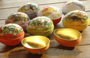 Custom Egg Shape Tin Box/Easter Egg