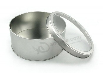 Round Tin Box with Transparent Window on Lid Custom (FV-112109)