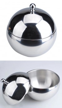 Ball Shape Stainless Steel Ice Bucket - Hammered Custom 