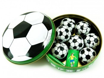 チョコレートとチューインガムのカスタムのためのサッカーのデザインのクリスマスボールの錫 