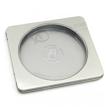 方形cd，带自定义窗口的dvd锡盒 