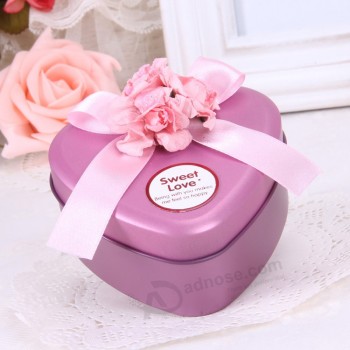 핑크 색상 마음-모양의 주석 포장 상자 도매 (Fv-050856)