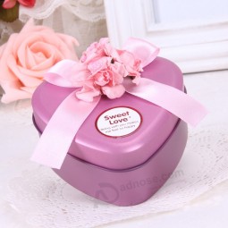 Pink Color Heart-Shaped Tin Packaging Box Wholesale (FV-050856)